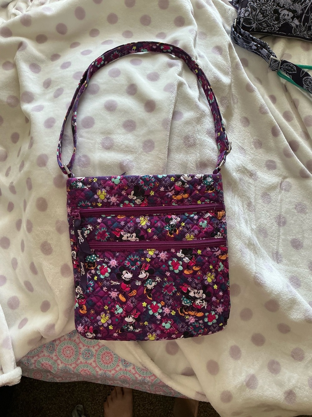 Disney Vera Bradley sweet flirty floral triple zip hipster